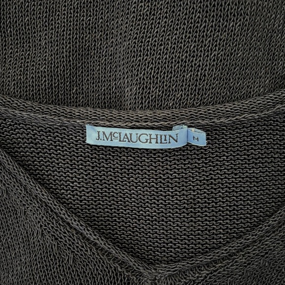 J. McLaughlin Callum V Neck Sweater Havana Knit Cotton Blend - Picture 6 of 7